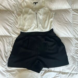Elegant black and white silky romper , size 6